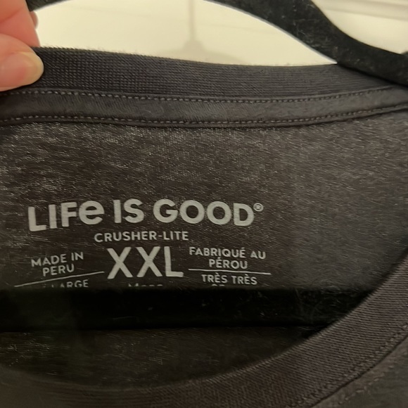 Life is Good gray  T-shirt size XXL Unisex beer graphic positive vibes relaxed - Picture 2 of 12